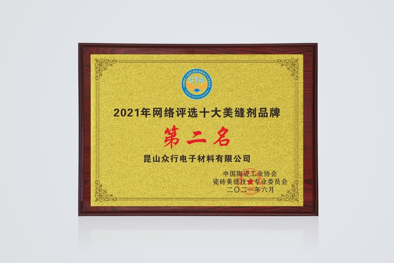 2021年网络评选十大品牌第二名